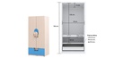 Bieber Wardrobe 80cm Wide-Maple Blue
