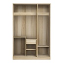 Marzera Wardrobe 134cm Wide Carrara Matt-Lindberg Oak