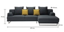 Girly Sofa - Right Corner Fabric Gray