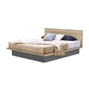Benesia Bed 5ft-Lindberg Oak/Grey linen