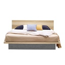 Benesia Bed 5ft-Lindberg Oak/Grey linen