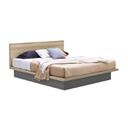 Benesia Bed 5ft-Lindberg Oak/Grey linen