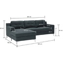 Fadear Sofa - Left Corner Fabric Dark Grey