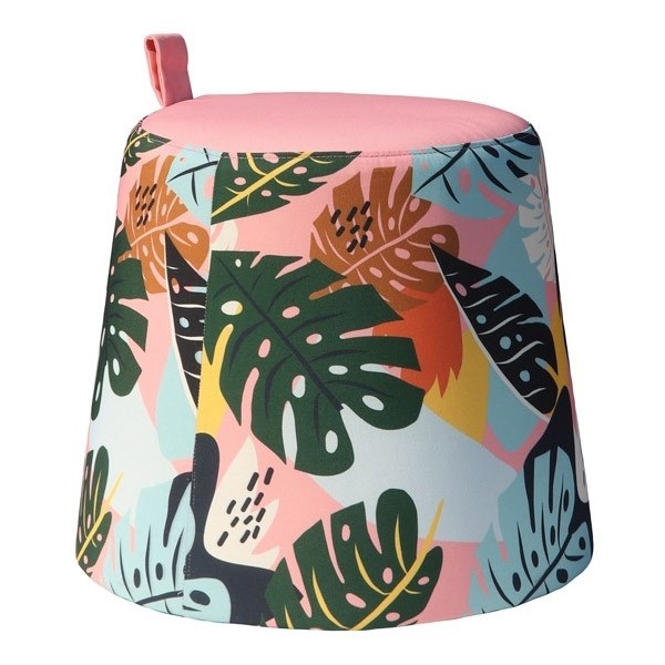 Stool Split - Pink Leaf Pattern