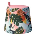 Stool Split - Pink Leaf Pattern