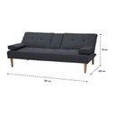Fadium Sofa Bed - Natural Wood Legs - Dark Gray