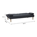 Fadium Sofa Bed - Natural Wood Legs - Dark Gray