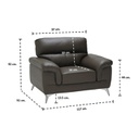 Gamonee Sofa 1Seater - Genuine Leather/SL Brown 