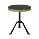 Annew End Table - Black Steel/Black Gold Glass