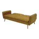 Cotin Sofa Bed - Wood - Yellow Velvet