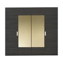 Zen Wardrobe 240cm Wide - Royal Acacia/Golden Mirror