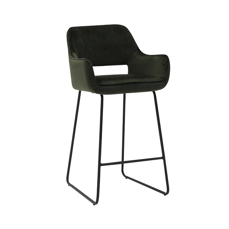 Bar Stool Yabber - Black Leg/Green Velvet