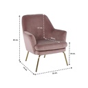 A-Chisa Arm Chair - Gold/Pink Velvet