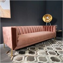 Zerene Sofa 3Seater - Pink Velvet