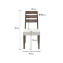 Sanako Dining Chair-B - Black Wood/Cream Fabric