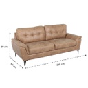 Morniya Sofa 3Seater - Fabric Black/Brown