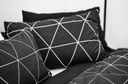 Lotus Black &amp; White - KS Fitted Bedsheet Set-5pcs - LI-BW-01B