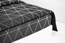 Lotus Black &amp; White - KS Fitted Bedsheet Set-5pcs - LI-BW-01B