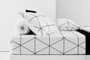 Lotus Black &amp; White - KS Fitted Bedsheet Set-5pcs - LI-BW-01W