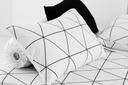 Lotus Black &amp; White - KS Fitted Bedsheet Set-5pcs - LI-BW-01W