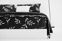 Lotus Black &amp; White - KS Fitted Bedsheet Set-5pcs - LI-BW-02B