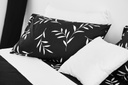 Lotus Black &amp; White - KS Fitted Bedsheet Set-5pcs - LI-BW-02B