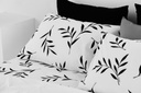 Lotus Black &amp; White - KS Fitted Bedsheet Set-5pcs - LI-BW-02W
