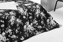 Lotus Black &amp; White - KS Fitted Bedsheet Set-5pcs - LI-BW-03B
