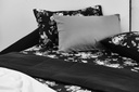 Lotus Black &amp; White - KS Fitted Bedsheet Set-5pcs - LI-BW-03B