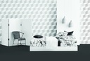 Lotus Black &amp; White - KS Fitted Bedsheet Set-5pcs - LI-BW-04W
