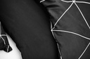 Lotus Black &amp; White - QS Fitted Bedsheet Set-5pcs - LI-BW-01B