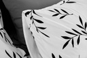 Lotus Black &amp; White - QS Fitted Bedsheet Set-5pcs - LI-BW-02W