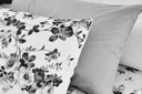 Lotus Black &amp; White - QS Fitted Bedsheet Set-5pcs - LI-BW-03W
