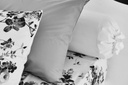 Lotus Black &amp; White - QS Fitted Bedsheet Set-5pcs - LI-BW-03W