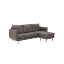 Ansen Corner Sofa 2 Seater + Stool - Brown