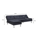Yono Sofa Corner - Dark Blue Fabric