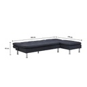 Yono Sofa Corner - Dark Blue Fabric