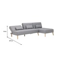 Charter Sofa Bed - Natural Wood Legs - Grey