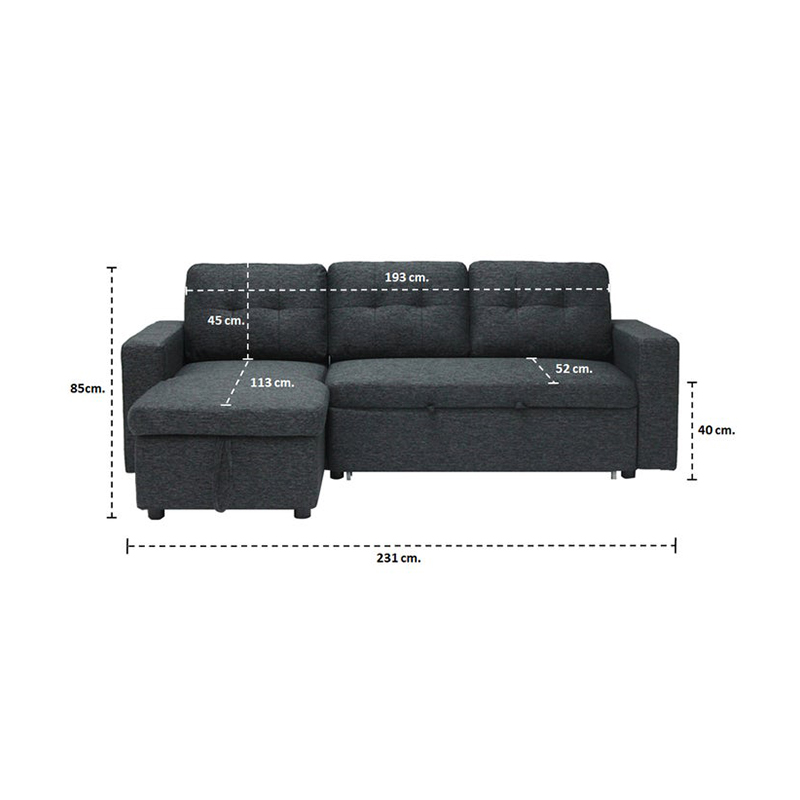 Sonya Sofa - Left Corner - Dark Grey