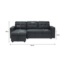Sonya Sofa - Left Corner - Dark Grey