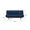 Malicia Sofa Bed - Wood Legs - Navy Blue Fabric