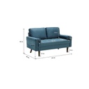 Melotto Sofa 2 Seater - Eucalyptus - Blue Velvet