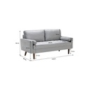 Melotto Sofa 3 Seater - Brown Eucalyptus - Light Grey Velvet