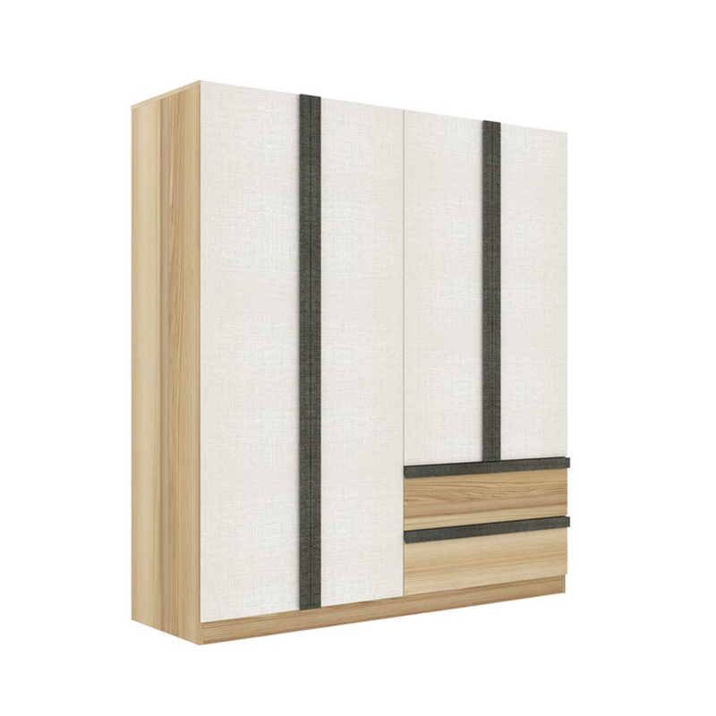 Nikko Wardrobe WE180-2DW - Lindberg Oak/White Linen