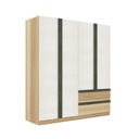 Nikko Wardrobe WE180-2DW - Lindberg Oak/White Linen