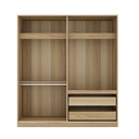 Nikko Wardrobe WE180-2DW - Lindberg Oak/White Linen