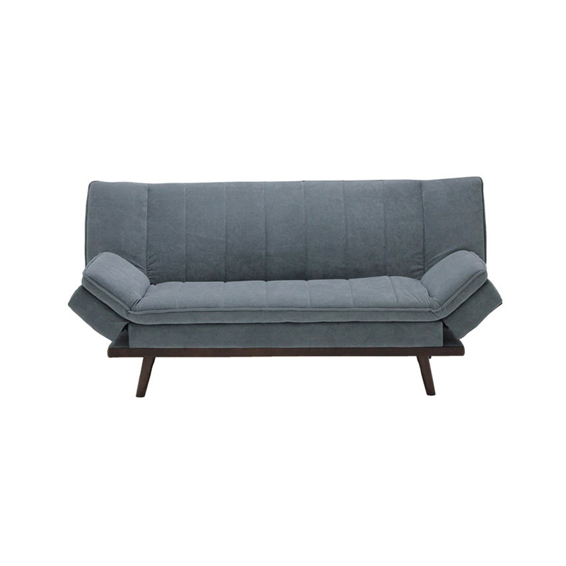 Malicia Sofa Bed - Brown Wood Legs - Grey Fabric
