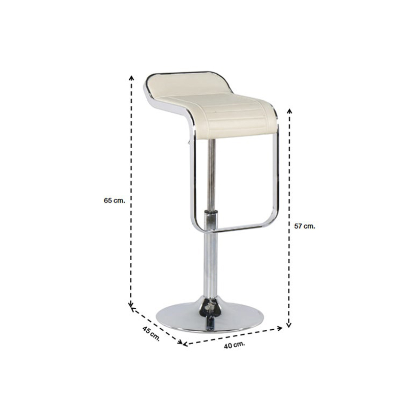 Bar Stool Jotan BY345 - Chromium/PVC White