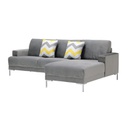 Hammy Sofa - ONL Right - Grey Velvet/Yellow Pattern