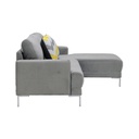 Hammy Sofa - ONL Right - Grey Velvet/Yellow Pattern